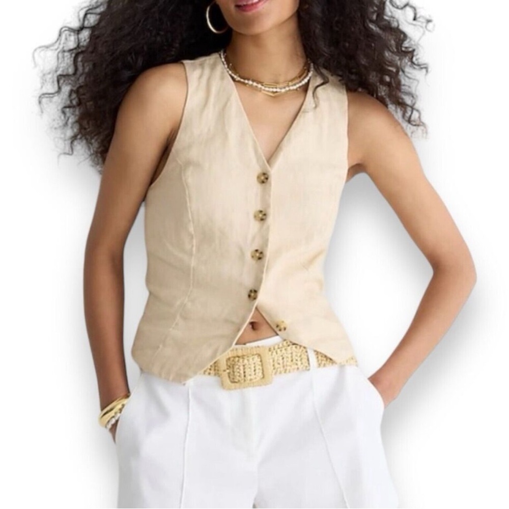 J crew linen slim fit vest